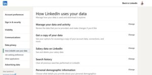 linkedin privacy settings