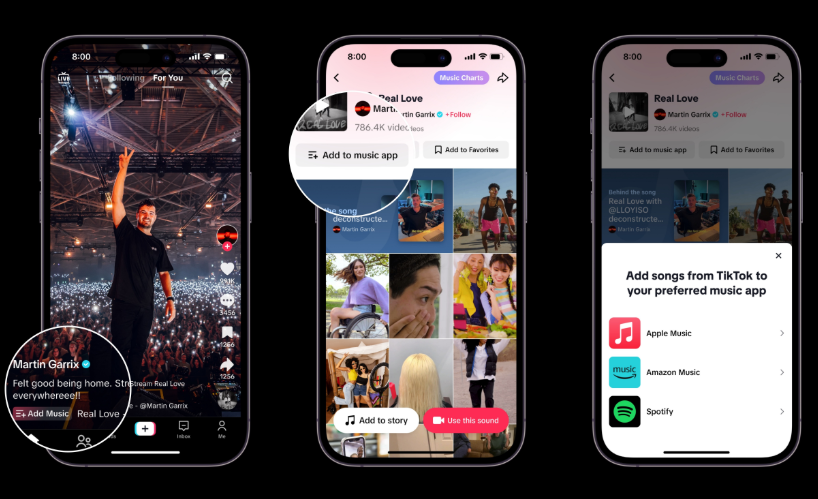 TikTok Add to Music App