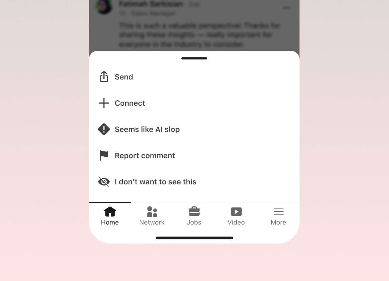 linkedin-seems like AI slop-button